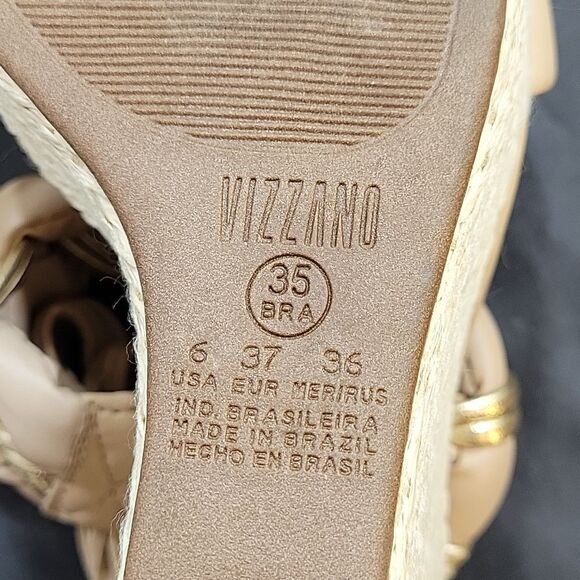 VIZZANO DOUBLE BRAIDED STRAP BAND LACE UP CLOSURE WEDGE SANDAL - Picture 15 of 16